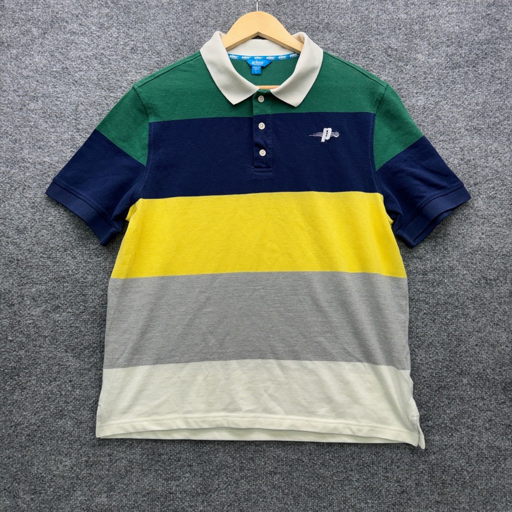 Prince Pickleball Polo Shirt Mens Large Multicolor Short Sleeve Athletic Tee